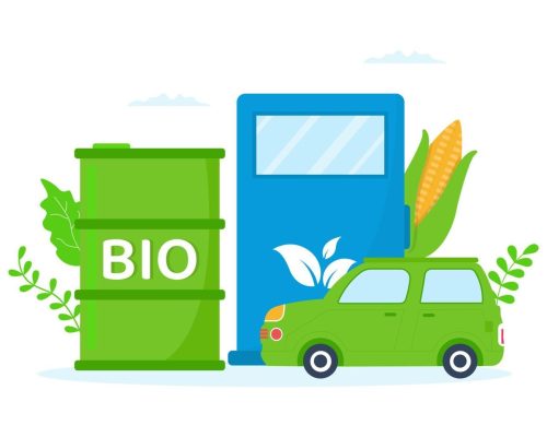 biofuel-life-cycle-of-natural-materials-and-plants-with-green-barrels-or-biogas-production-energy-in-flat-cartoon-hand-drawn-templates-illustration-vector